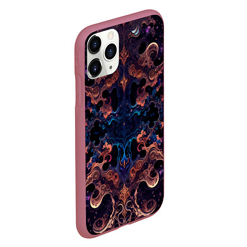 Чехол iPhone 11 Pro матовый Галактическая сказка / 3D-Малиновый – фото 2