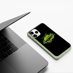 Чехол iPhone 11 Pro матовый The Prodigy green spider, цвет: 3D-салатовый — фото 2