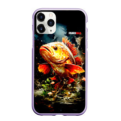 Чехол iPhone 11 Pro матовый Carp fisherman, цвет: 3D-светло-сиреневый