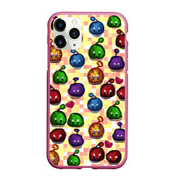 Чехол iPhone 11 Pro матовый Stardew Valley: slimes, цвет: 3D-малиновый