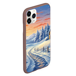 Чехол iPhone 11 Pro матовый Предновогодний восход, цвет: 3D-коричневый — фото 2