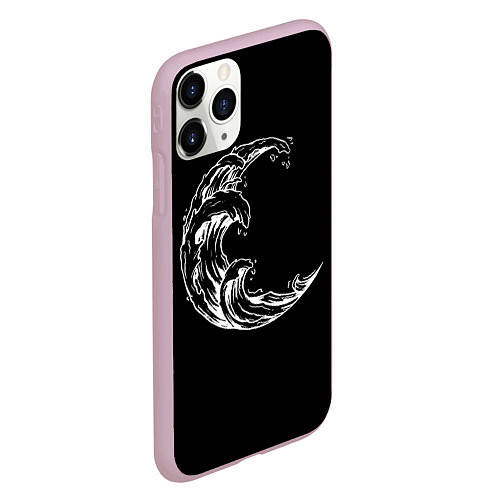 Чехол iPhone 11 Pro матовый Moon wave / 3D-Розовый – фото 2