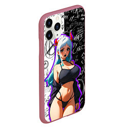 Чехол iPhone 11 Pro матовый Ямато - One Piece, цвет: 3D-малиновый — фото 2