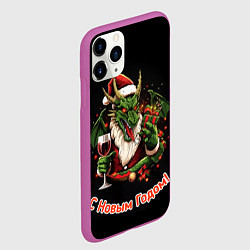 Чехол iPhone 11 Pro матовый Дракон Мороз, цвет: 3D-фиолетовый — фото 2