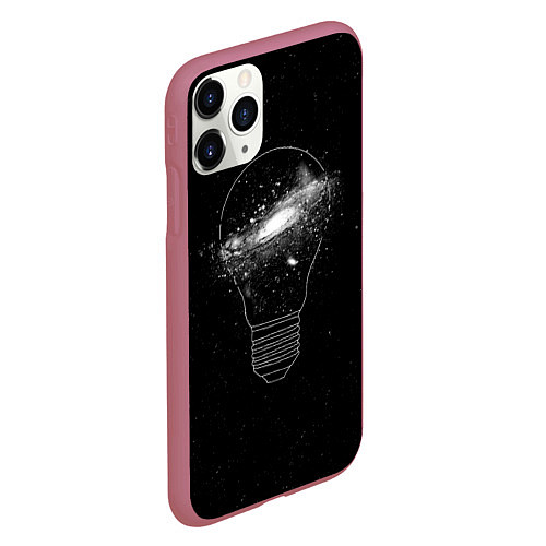 Чехол iPhone 11 Pro матовый Галактика в лампе / 3D-Малиновый – фото 2