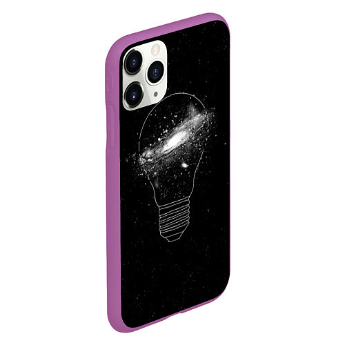 Чехол iPhone 11 Pro матовый Галактика в лампе / 3D-Фиолетовый – фото 2