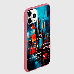Чехол iPhone 11 Pro матовый Городская абстракция, цвет: 3D-малиновый — фото 2