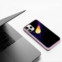 Чехол iPhone 11 Pro матовый Магическая комета и обыденный космос, цвет: 3D-розовый — фото 2