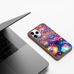 Чехол iPhone 11 Pro матовый Разноцветная декоративная абстракция, цвет: 3D-коричневый — фото 2