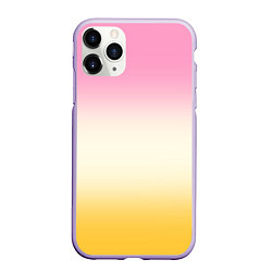 Чехол iPhone 11 Pro матовый Розовый бежевый желтый градиент, цвет: 3D-светло-сиреневый
