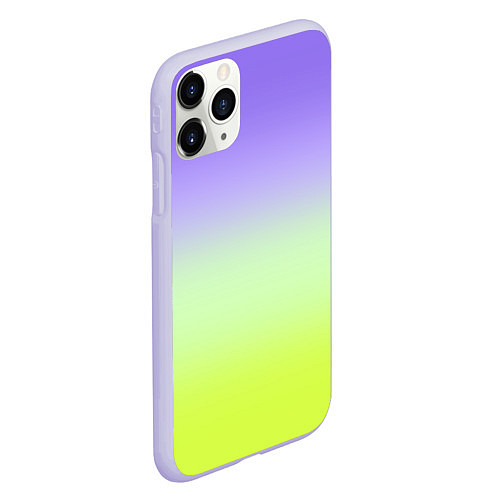 Чехол iPhone 11 Pro матовый Фиолетовый мятный и желто-зеленый градиент / 3D-Светло-сиреневый – фото 2