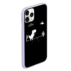 Чехол iPhone 11 Pro матовый Динозавр гугл хром Dino, цвет: 3D-светло-сиреневый — фото 2