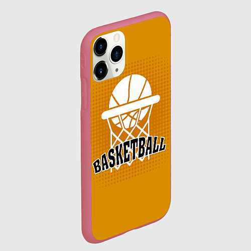 Чехол iPhone 11 Pro матовый Basketball - кольцо и мяч / 3D-Малиновый – фото 2