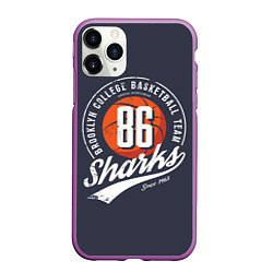 Чехол iPhone 11 Pro матовый Basketball sharks