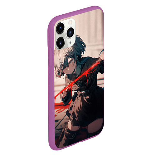 Чехол iPhone 11 Pro матовый Красный клинок / 3D-Фиолетовый – фото 2