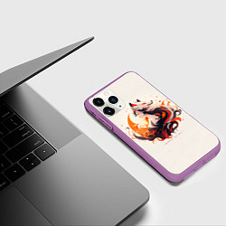 Чехол iPhone 11 Pro матовый Дева оборотень, цвет: 3D-фиолетовый — фото 2