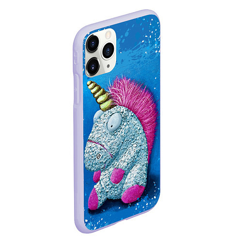 Чехол iPhone 11 Pro матовый Единорог игрушечный / 3D-Светло-сиреневый – фото 2