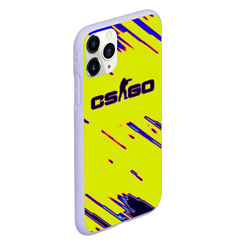 Чехол iPhone 11 Pro матовый Counter strike neon yellow / 3D-Светло-сиреневый – фото 2