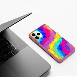 Чехол iPhone 11 Pro матовый Призма, цвет: 3D-малиновый — фото 2