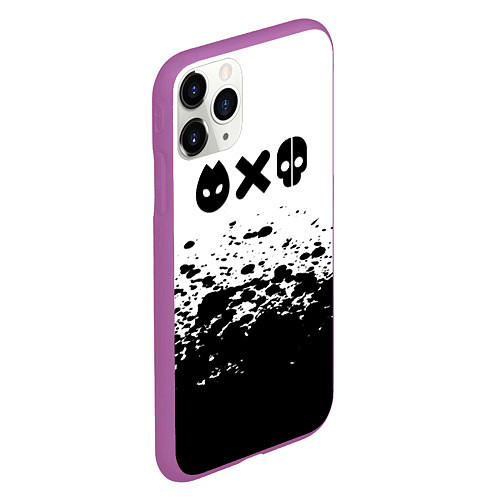 Чехол iPhone 11 Pro матовый Любовь смерь и роботы / 3D-Фиолетовый – фото 2