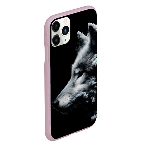 Чехол iPhone 11 Pro матовый Дымный волк / 3D-Розовый – фото 2
