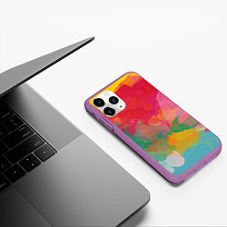 Чехол iPhone 11 Pro матовый Спектр акварели, цвет: 3D-фиолетовый — фото 2