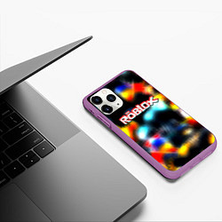 Чехол iPhone 11 Pro матовый Roblox game 2023, цвет: 3D-фиолетовый — фото 2