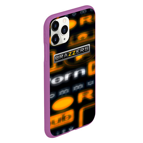 Чехол iPhone 11 Pro матовый Brazzers hub / 3D-Фиолетовый – фото 2