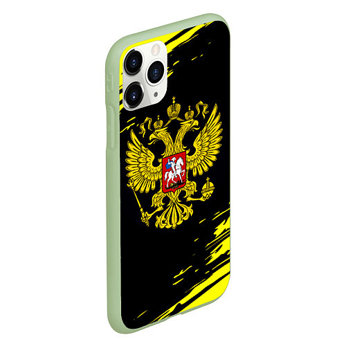 Чехол iPhone 11 Pro матовый Имперская Россия герб / 3D-Салатовый – фото 2