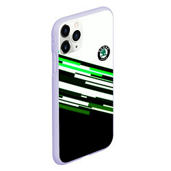 Чехол iPhone 11 Pro матовый Skoda sport stripes line, цвет: 3D-светло-сиреневый — фото 2