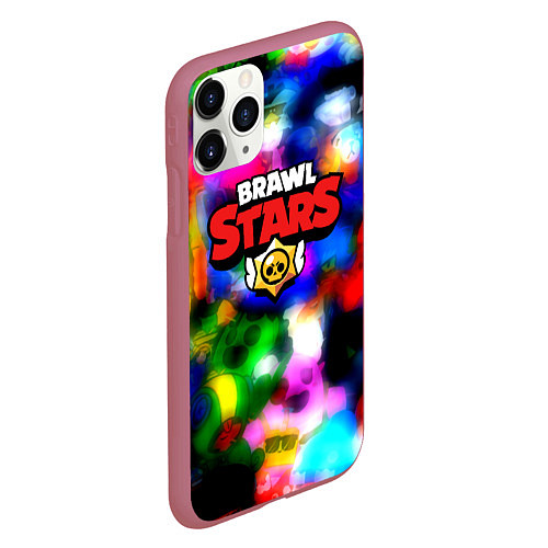 Чехол iPhone 11 Pro матовый Brawl stars все персонажи бравлеры / 3D-Малиновый – фото 2