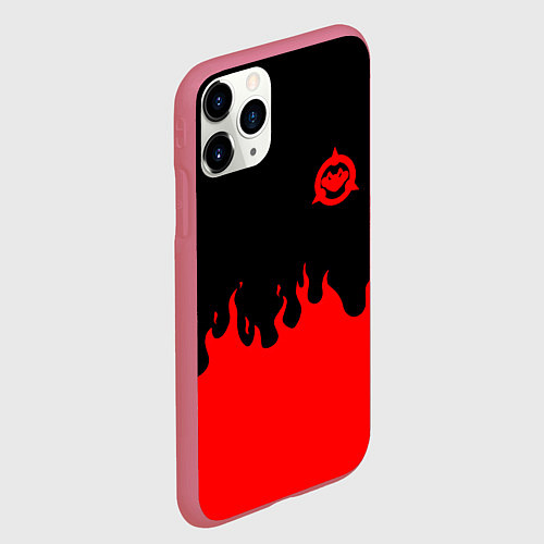 Чехол iPhone 11 Pro матовый Battletoads fire team / 3D-Малиновый – фото 2