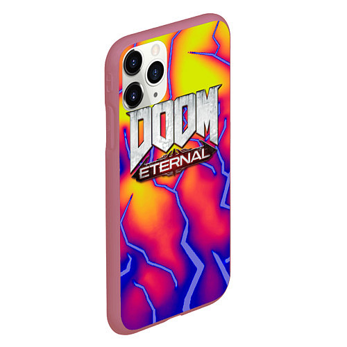 Чехол iPhone 11 Pro матовый Doom eternal srotm shadow / 3D-Малиновый – фото 2