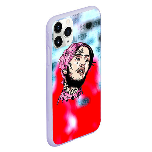 Чехол iPhone 11 Pro матовый Lil peep steel rap / 3D-Светло-сиреневый – фото 2