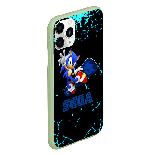 Чехол iPhone 11 Pro матовый Sonic sega game / 3D-Салатовый – фото 2