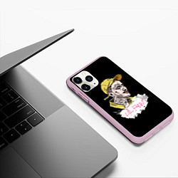 Чехол iPhone 11 Pro матовый Lil peep band steel, цвет: 3D-розовый — фото 2
