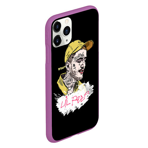 Чехол iPhone 11 Pro матовый Lil peep band steel / 3D-Фиолетовый – фото 2