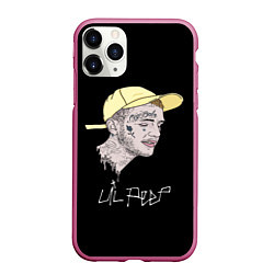 Чехол iPhone 11 Pro матовый Lil Peep rap steel, цвет: 3D-малиновый