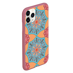Чехол iPhone 11 Pro матовый Ажурный орнамент, цвет: 3D-малиновый — фото 2
