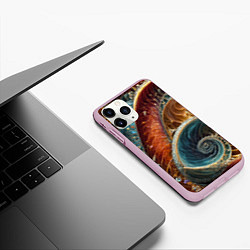 Чехол iPhone 11 Pro матовый Текстура спираль из кристалов, цвет: 3D-розовый — фото 2