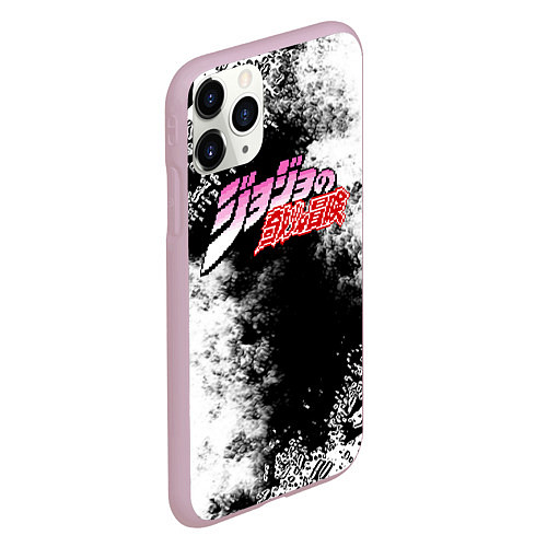 Чехол iPhone 11 Pro матовый JoJos Bizarre лого с красками / 3D-Розовый – фото 2