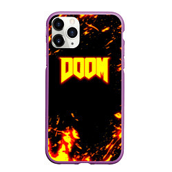 Чехол iPhone 11 Pro матовый Doom огненный марс, цвет: 3D-фиолетовый