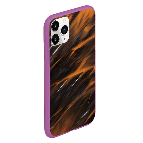 Чехол iPhone 11 Pro матовый Жёлтый шторм / 3D-Фиолетовый – фото 2