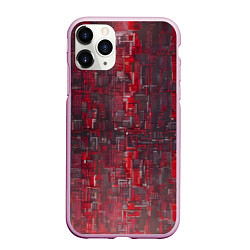 Чехол iPhone 11 Pro матовый Красный металл модерн, цвет: 3D-розовый