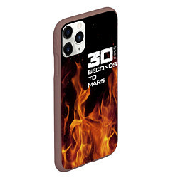 Чехол iPhone 11 Pro матовый Thirty Seconds to Mars fire, цвет: 3D-коричневый — фото 2