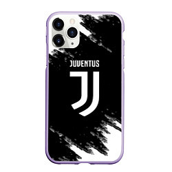 Чехол iPhone 11 Pro матовый Juventus спорт краски черно белый, цвет: 3D-светло-сиреневый