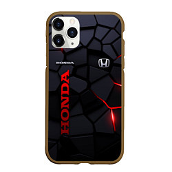 Чехол iPhone 11 Pro матовый Honda - плиты с эффектом свечения