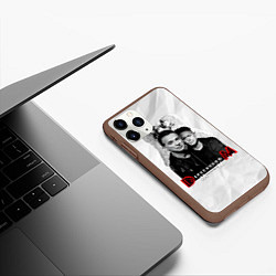 Чехол iPhone 11 Pro матовый Depeche Mode - Dave Gahan and Martin Gore с венком, цвет: 3D-коричневый — фото 2