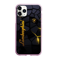 Чехол iPhone 11 Pro матовый Lamborghini - плиты с эффектом свечения, цвет: 3D-розовый