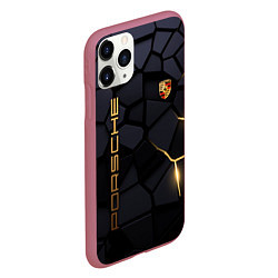 Чехол iPhone 11 Pro матовый Porsche - плиты с эффектом свечения, цвет: 3D-малиновый — фото 2